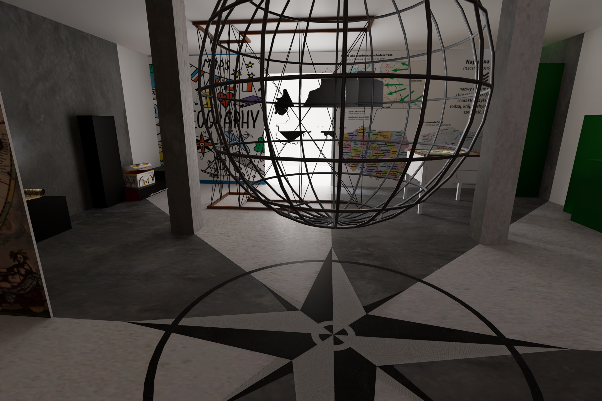 Koncepcyjny projekt wystawy wraz z wizualizacją i dokumentacją.